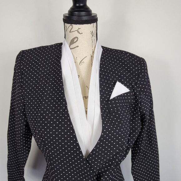 Greg Michael Vintage Women's Size 6 Polka Dot Blazer 4 Buttons - Picture 3 of 11
